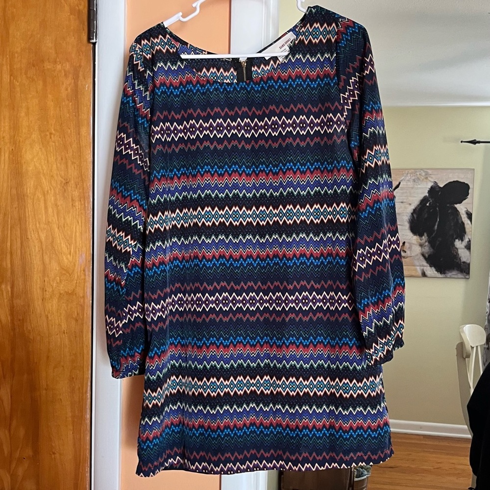 Zig-zag pattern, multicolor dress